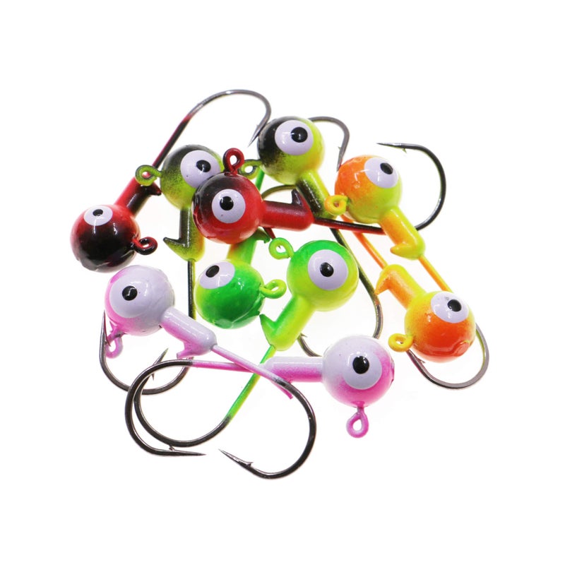 Temorah Fishing Lures Jig Heads,Ball Heads 1/32oz-1/2oz,Sharp Fishing Hooks for Freshwater or Saltwater (Assorted(Two-Tone), 1/16OZ 50PCS) - Image 1
